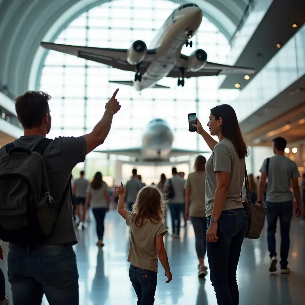 Вход в Смитсоновский музей с яркими цветами вокруг.