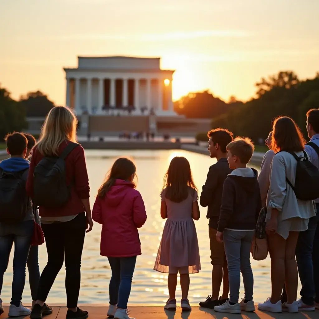 Монумент Вашингтона на фоне голубого неба.
